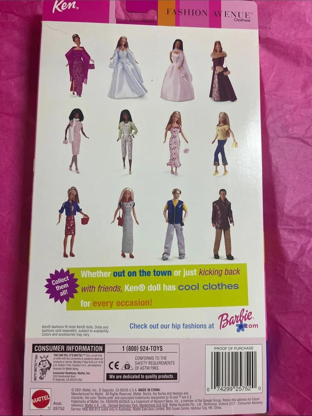 2001 Mattel Barbie Fashion Avenue Ken 